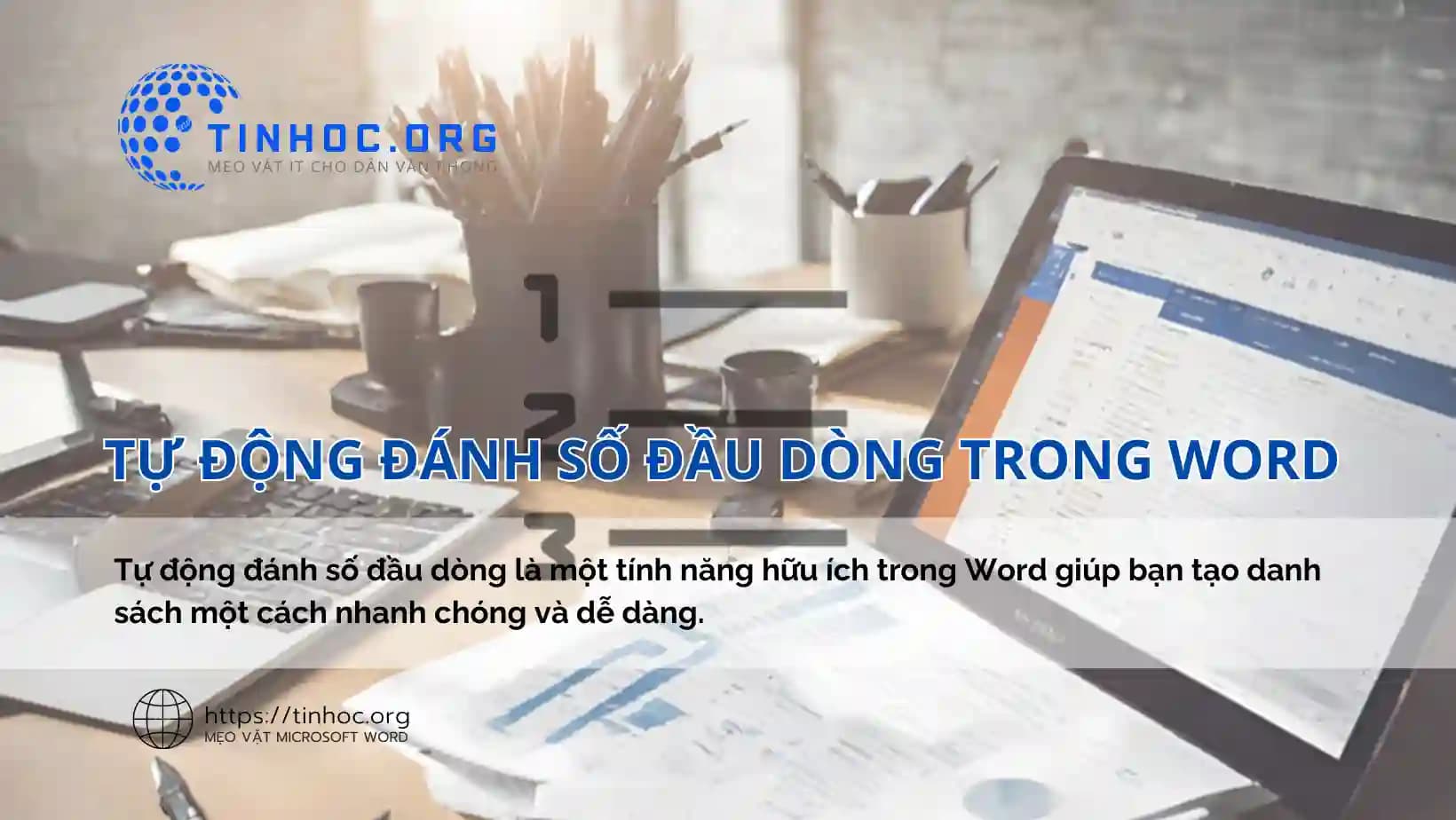 Tự động đánh số đầu dòng trong Word